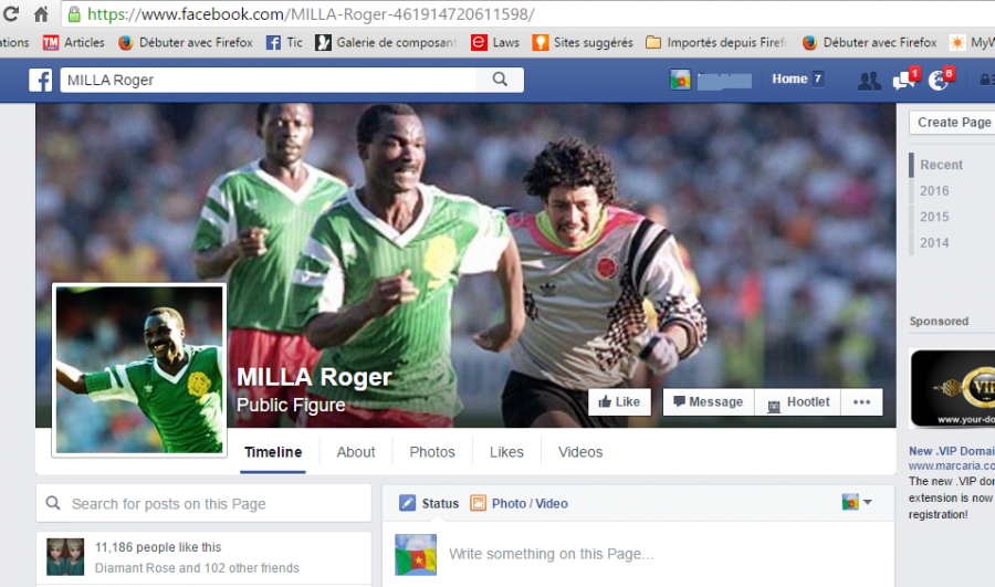 Roger Milla fake Facebook