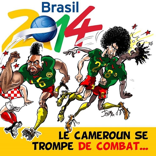Caricature Lions Indomptables au Mondial 2014