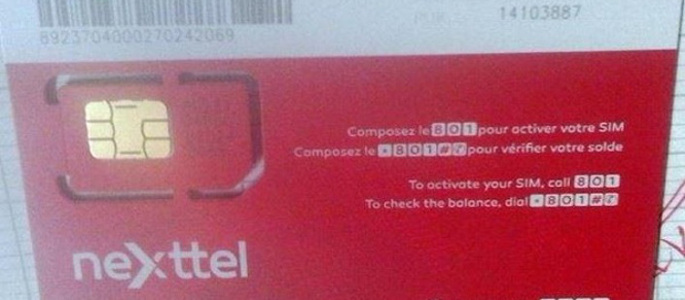 Nexttel a démarré la vente de ses cartes SIM. Prix de l’unité : 100 FCFA Nexttel a démarré la vente de ses cartes SIM. Prix de l’unité : 100 FCFA