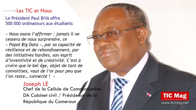 Cameroun : Joseph LE lance une formation de 10 000 jeunes en TIC et annonce le Club 2.0 Est