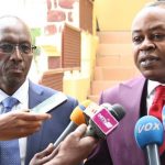 20 août 2019. Brazzaville. Le directeur régional pour l’Afrique de l’Union internationale des Télécommunications, Andrew Rugege, et Léon Juste Ibombo ITW