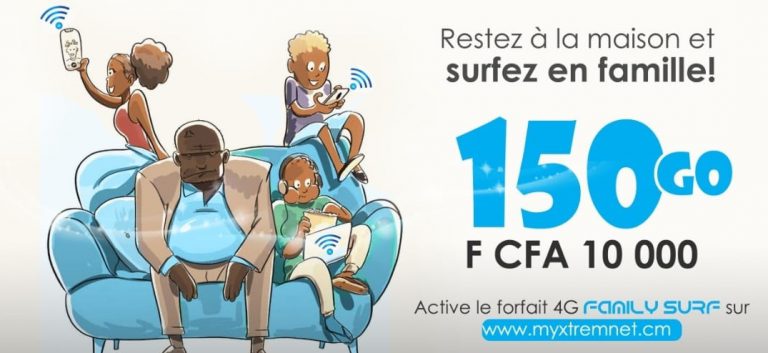 Cameroun / COVID 19 : Camtel propose 150 Go de data à 10 000 F.CFA avec l’offre FAMILY SURF
