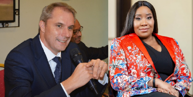 Le Sud-africain Stephen  Blewett, nouveau DG de MTN Cameroun et la Nigériane Uche Ufodile, nouvelle DG de MTN Bénin