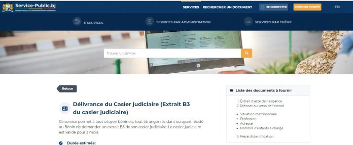 Après la demande du passeport en ligne, le Bénin délivre à présent le casier judiciaire via une demande en ligne