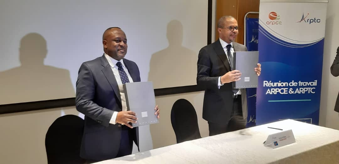 Louis Marc SAKALA, Directeur Général de l’ARPCE et Christian KATENDE, Président du Collège de l’ARPTC 1