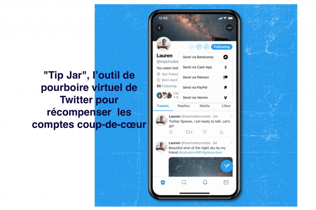 "Tip Jar", l’outil de pourboire virtuel de Twitter pour récompenser et soutenir les comptes coup-de-cœur