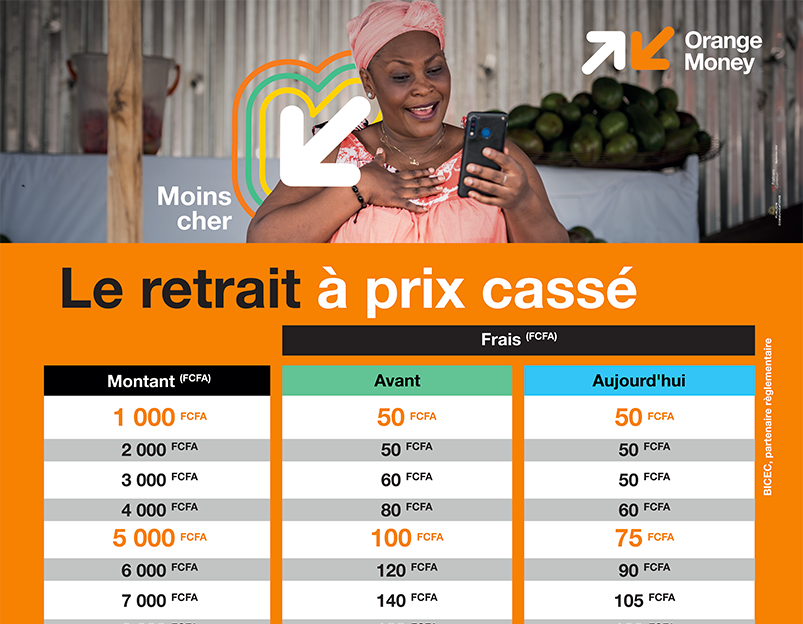 Depuis ce lundi 03 Octobre 2022, effectuer des retraits de cash c’est beaucoup moins cher chez Orange Money Cameroun SA