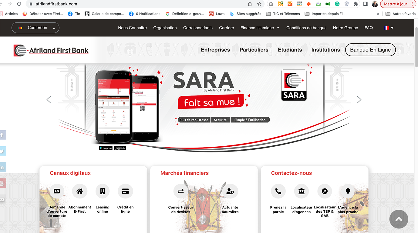 Afriland First Bank lance la nouvelle version de son nouveau site web et de son application bancaire Sara