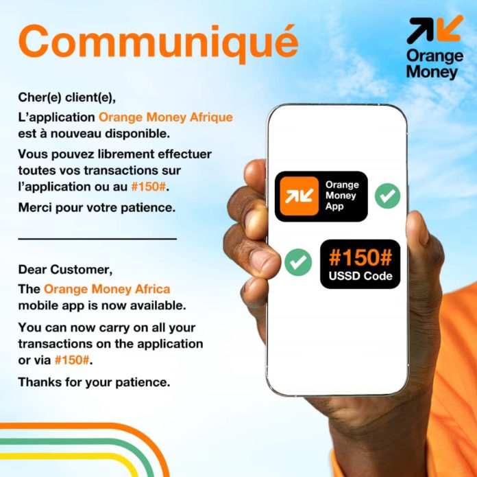 L’application Orange Money Afrique à nouveau fonctionnelle