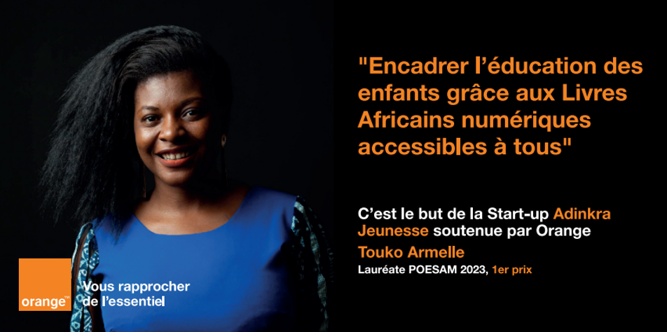 Armelle TOUKO, 1er Prix POESAM 2023 en révolutionnant la lecture des enfants avec Adinkra Jeunesse