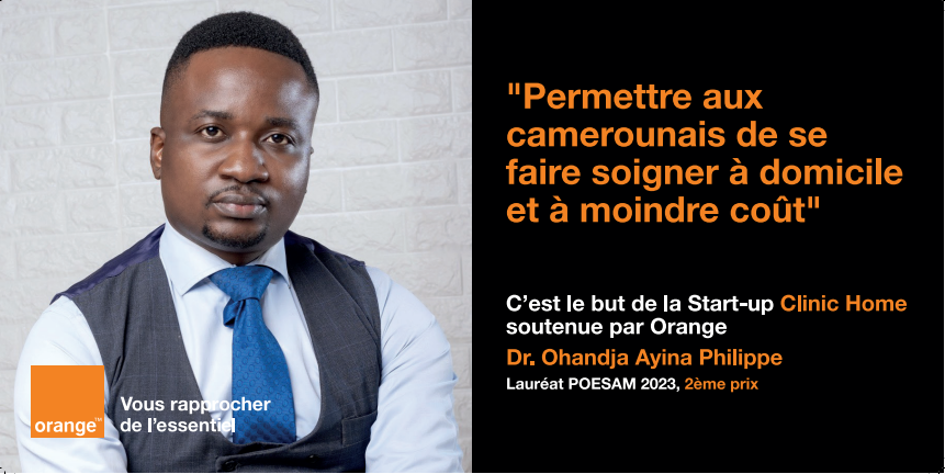 Médecine à domicile : Philippe Ohandja 2e prix POESAM 2023 innove à travers la solution Clinique Home