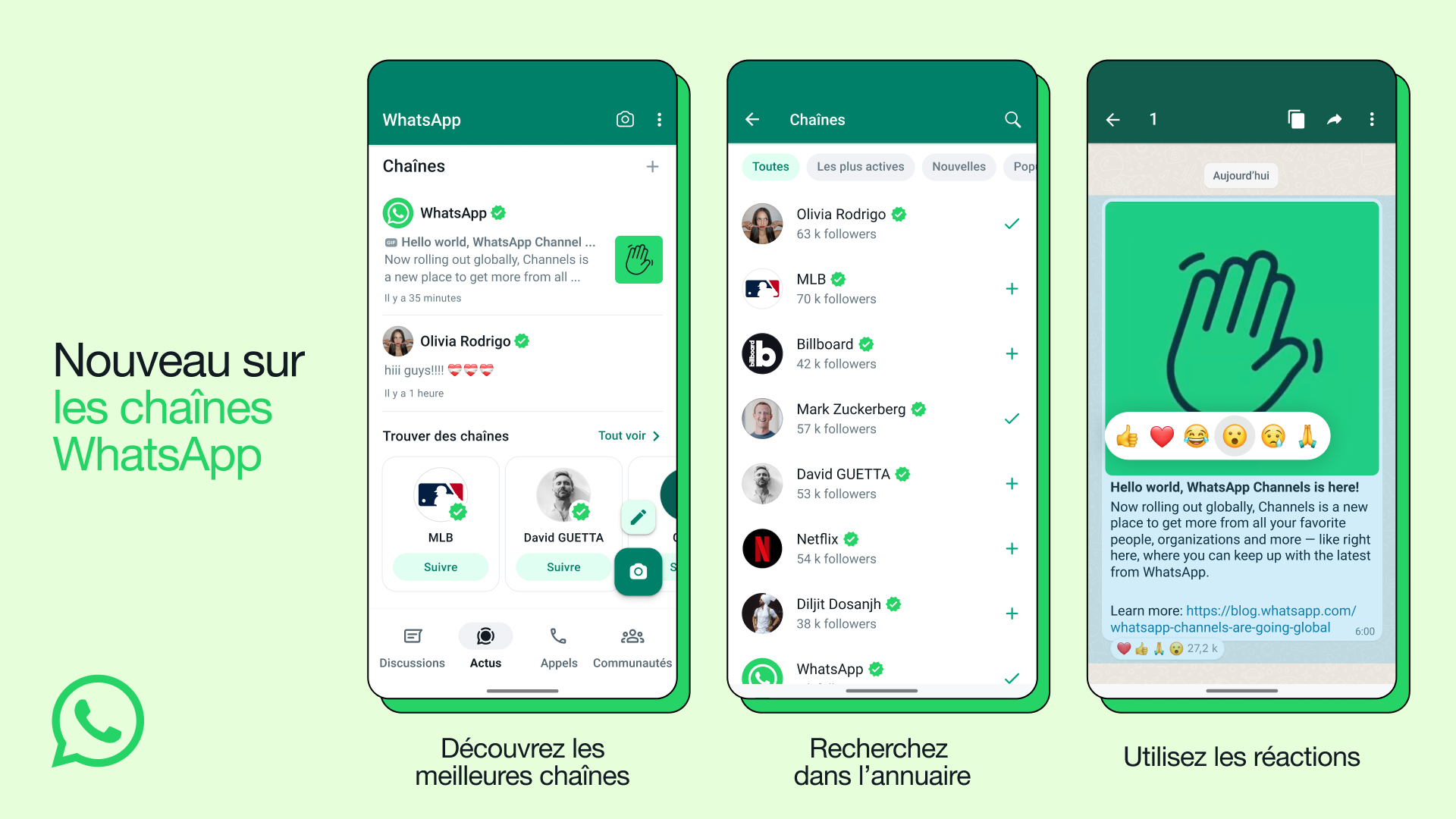 Le groupe Meta met en service les chaînes WhatsApp dans 150 pays [Pour célébrités et organisations]