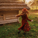 Rear,,Back,View,Of,Young,Redhead,Woman,With,Long,Natural