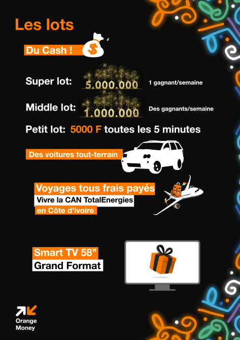 Du 16 novembre au 29 février 2024, Orange Cameroun offre à ses abonnés des voyages pour vivre la CAN TotalEnergies en Côte d'Ivoire et des voitures à gagner