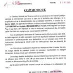 COMMUNIQUÉ DOUANES