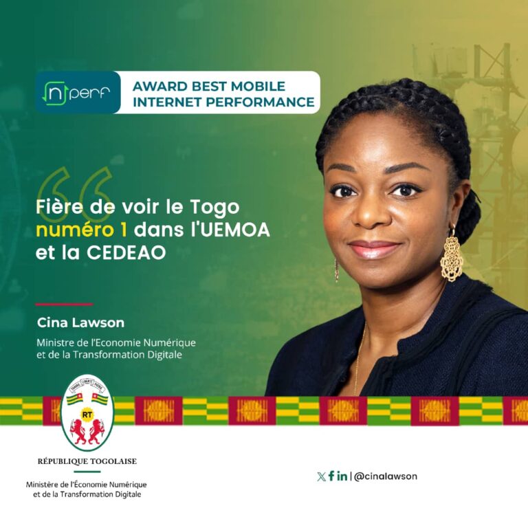 Afrique de l’Ouest: Togo, leader de la qualité de service en internet mobile en 2023,  Cina Lawson exhorte les opérateurs Télécom à continuer 