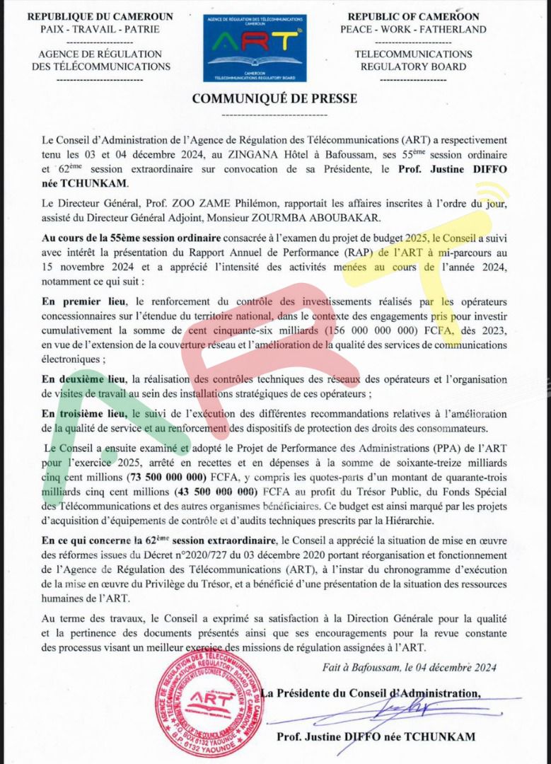 Le budget 2025 de l'ART