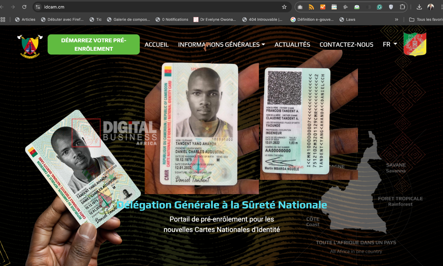 Cameroun : Obtenez désormais votre nouvelle carte nationale d’identité en ligne via https://www.idcam.cm [les étapes du pré-enrôlement]