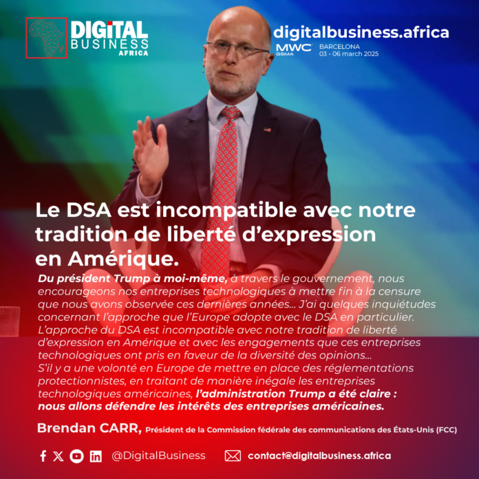 Le président de la FCC critique les règles numériques de l’UE et plaide pour les politiques de l’ère Trump au MWC25
