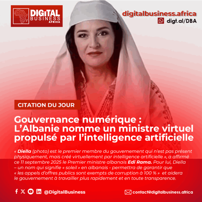 Albanie : Le premier ministre virtuel au monde est Diella, une femme… créée par intelligence artificielle