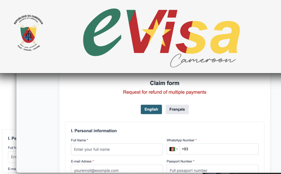 Le Cameroun lance claim.evisacam.cm, la plateforme de réclamations après des débits bancaires anormaux sur l'e-Visa