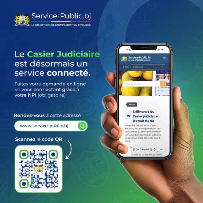 Bénin : Le casier judiciaire devient un service 100% disponible en ligne sur la plateforme des services publics